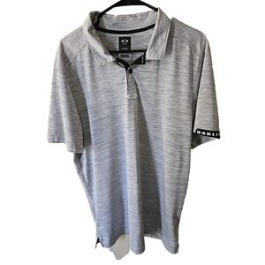 Oakley Polo Shirt Men's XL Gray Gravity Space Dye Performance Golf Regular Fit